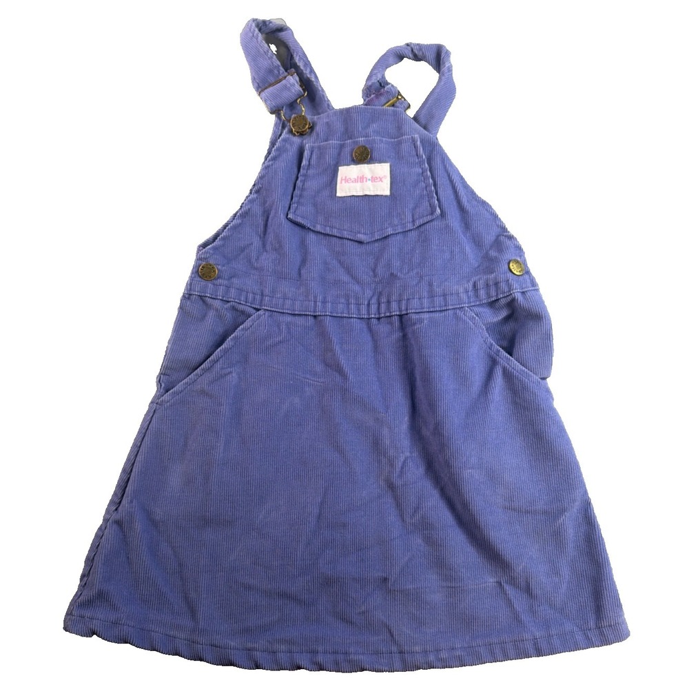 Vintage Health Tex Purple Corduroy Jumper Dress Girls Size 5 USA Made Retro